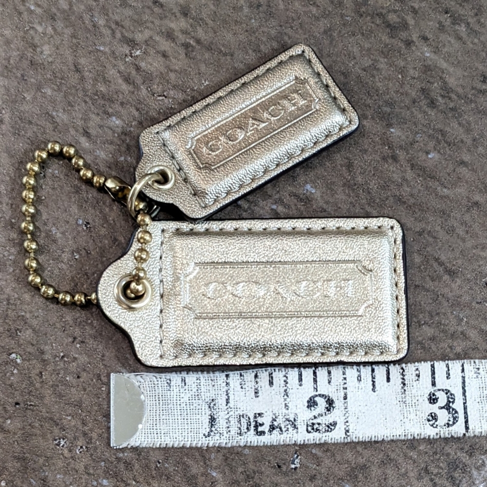 Coach Bag Charm Golden Set Of 2 Large And Small Brass Tone Chain - Picture 7 of 8